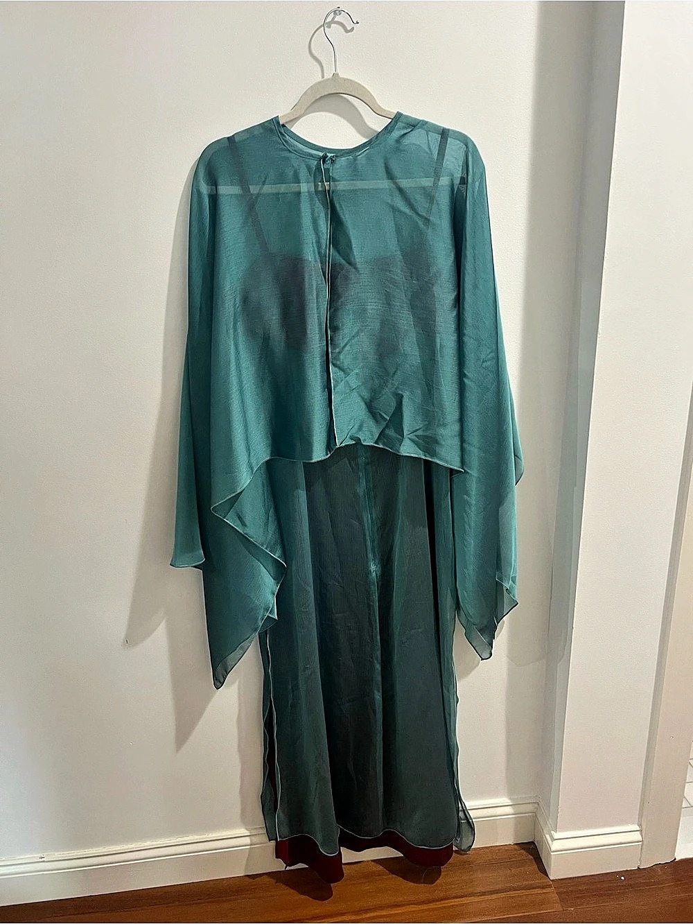 Maxi Dress in Blue & Burgundy Like New